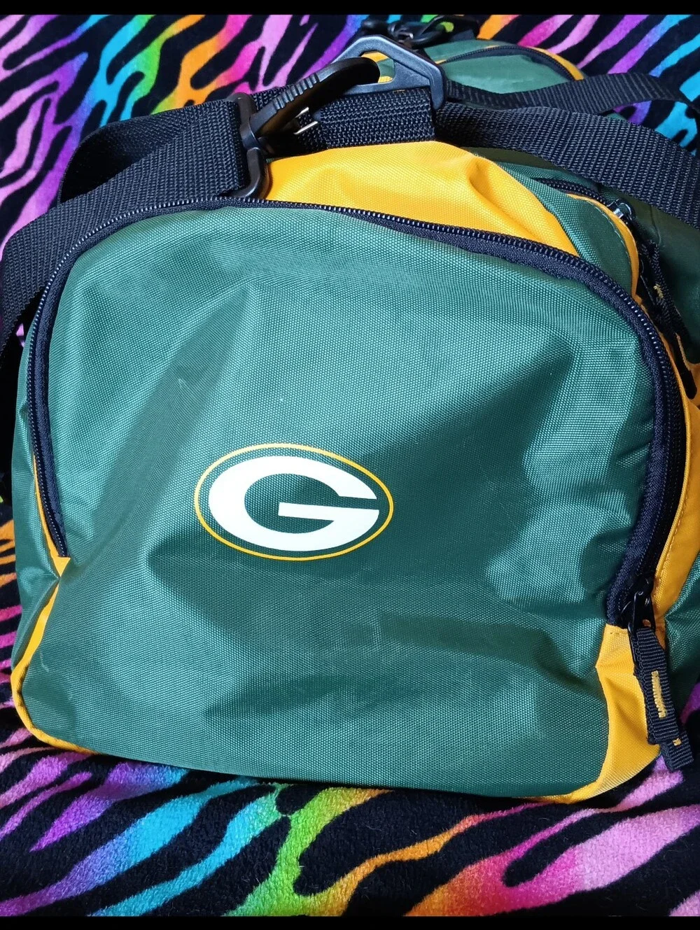 💚💛 Y2K Vintage Reebok Green Bay Packers Duffel Bag NFL Gym Travel 2000s